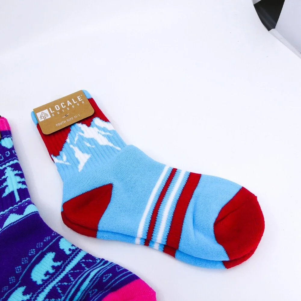 Locale Outdoor Socks 2 Pairs Youth One Size‎ 11 - 1 Nature Winter Sport Ski New